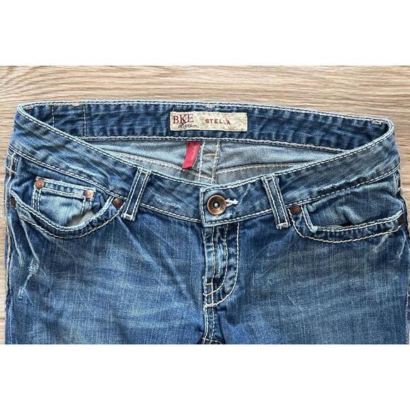 Bke Denim Stella Low Rise Blue Jeans Women Size 27X33.5 Buckle Designer Pants - Picture 6 of 9